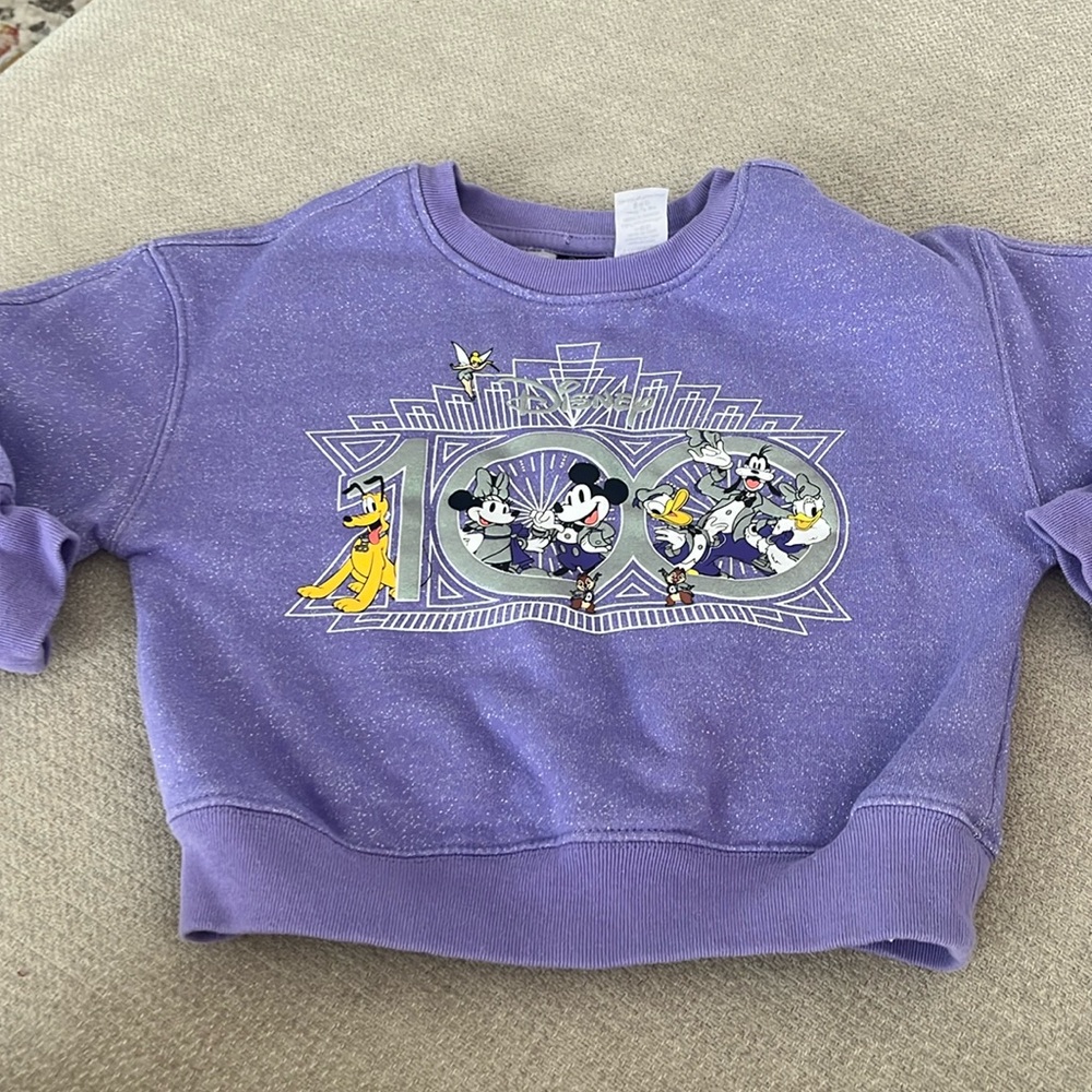 Disney 100 Anniversary Toddler girl crewneck sweatshirt 5/6